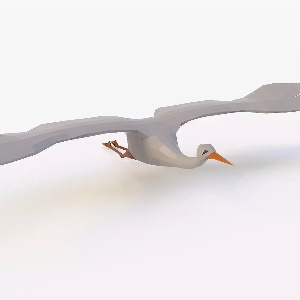 Crane bird 3d model  Low-poly 3D model purchase