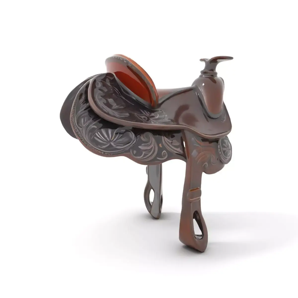 Elegant Western Saddle model pack Low-poly 3D model