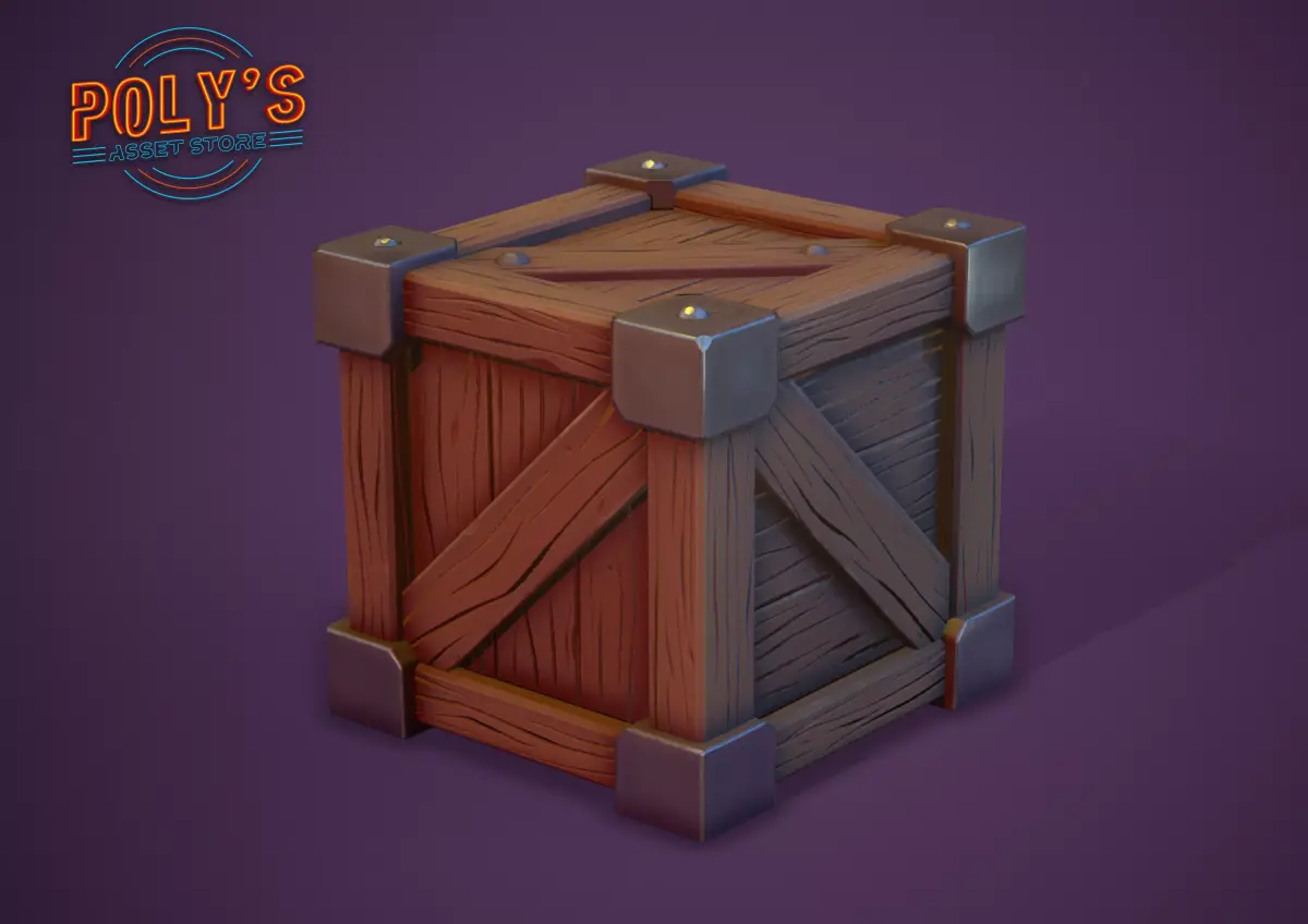 Crate - Low Poly Stylized  Low-poly 3D model
