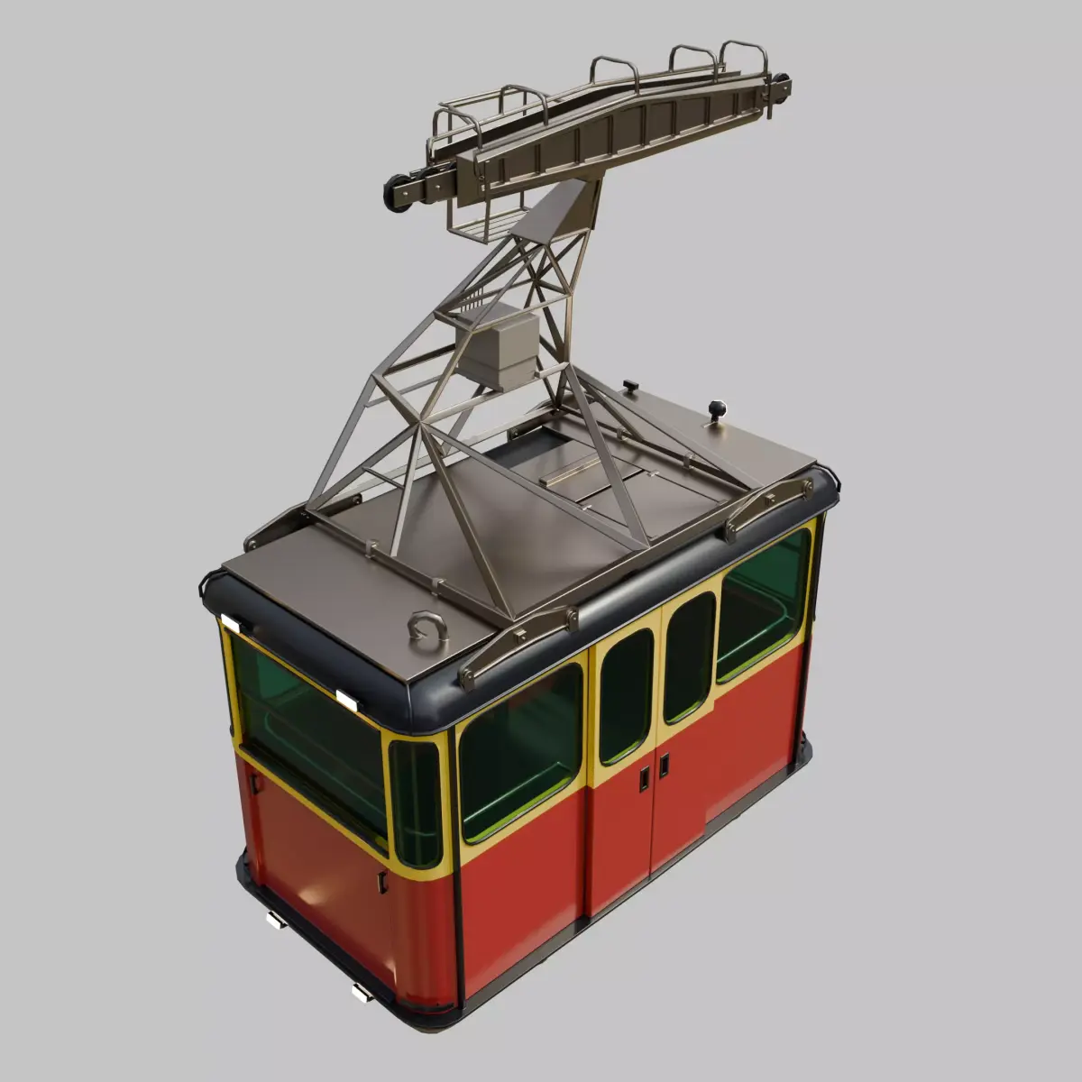 Retro Cableway Car Low-poly 3D model