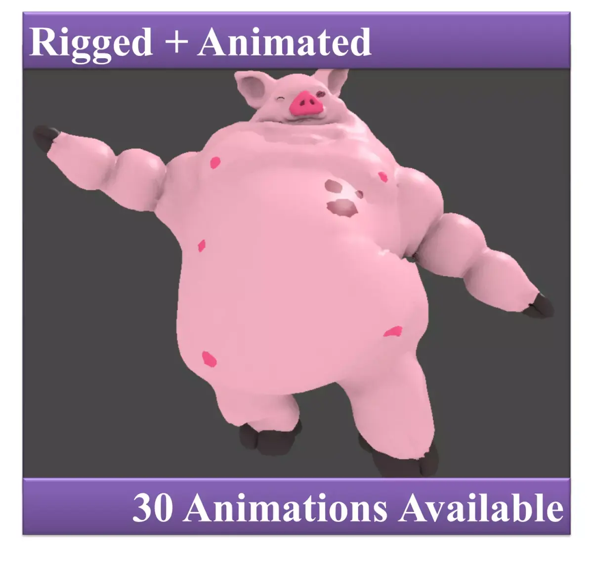 Funny Pig Low-poly 3D model
