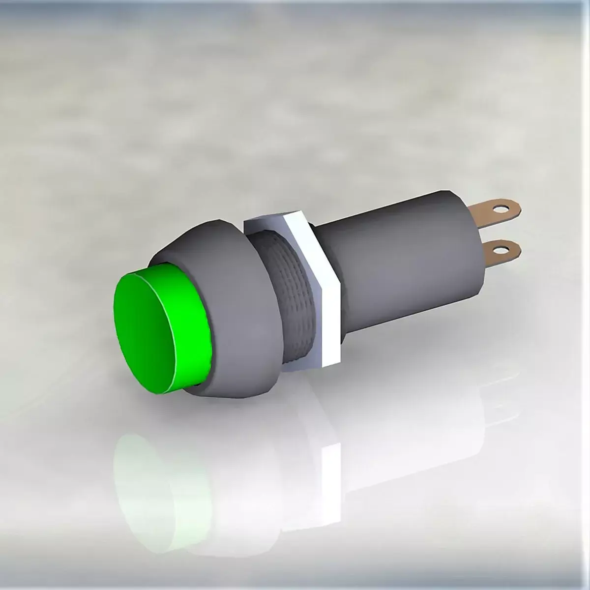 Button switch green 3D model