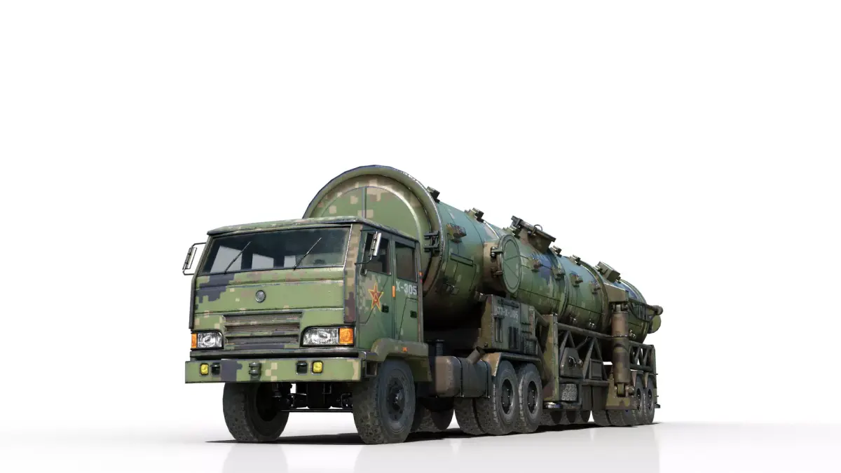 4 coatings of China DF-21 CSS5 DF21 ballistic missile launcher 3D model