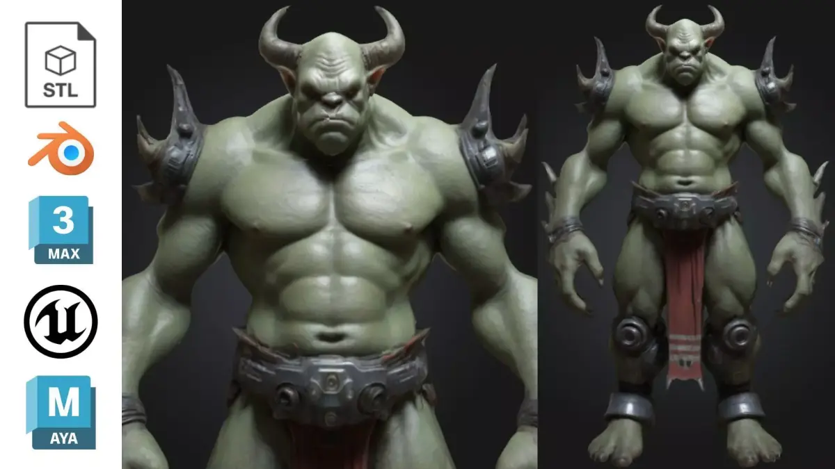 Ogre Warrior Sci-Fi Warlord Low-poly 3D model