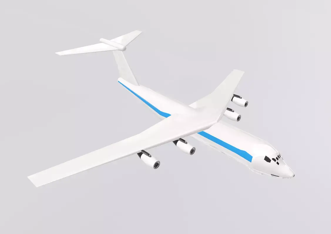 Fictional Heavy Cargo Aircraft Il-76 Inspired series Low-poly 3D model