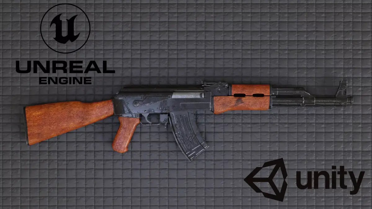 AK-47 3D Model Low-poly 3D model