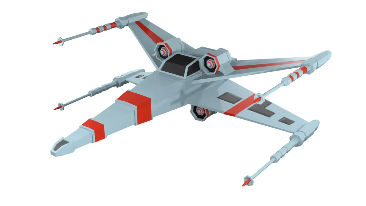 Low-poly spaceship toy star wars x - wing fighter Low-poly 3D model