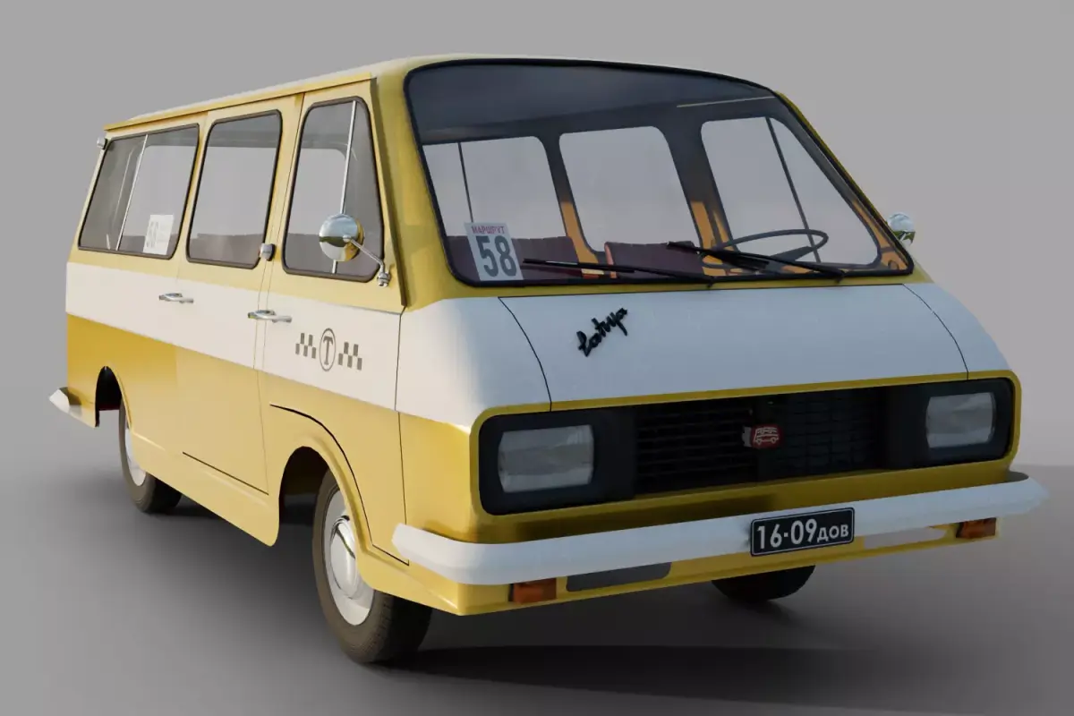Taxi RAF-2203 Low-poly 3D model