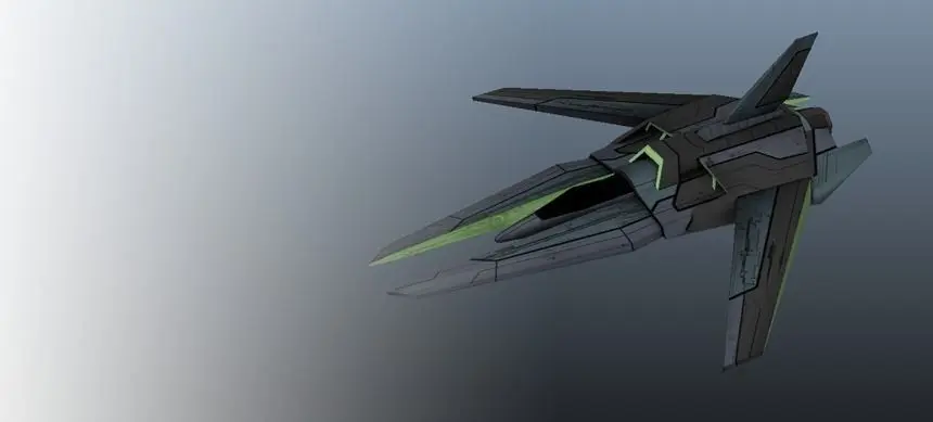 Animated Spacecraft Low-poly 3D model