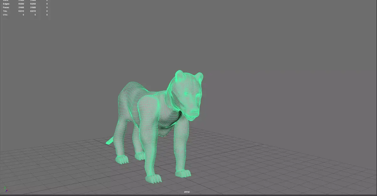 low poly lion Low-poly 3D model