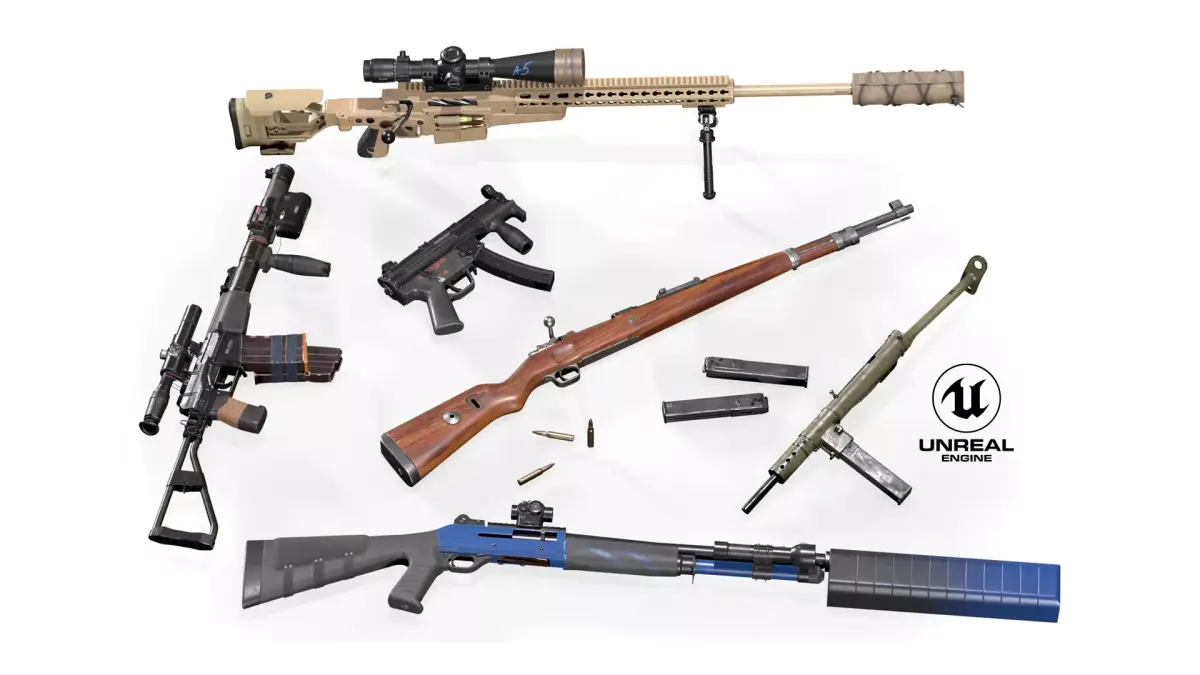 Weapon Pack Low-poly 3D model 5