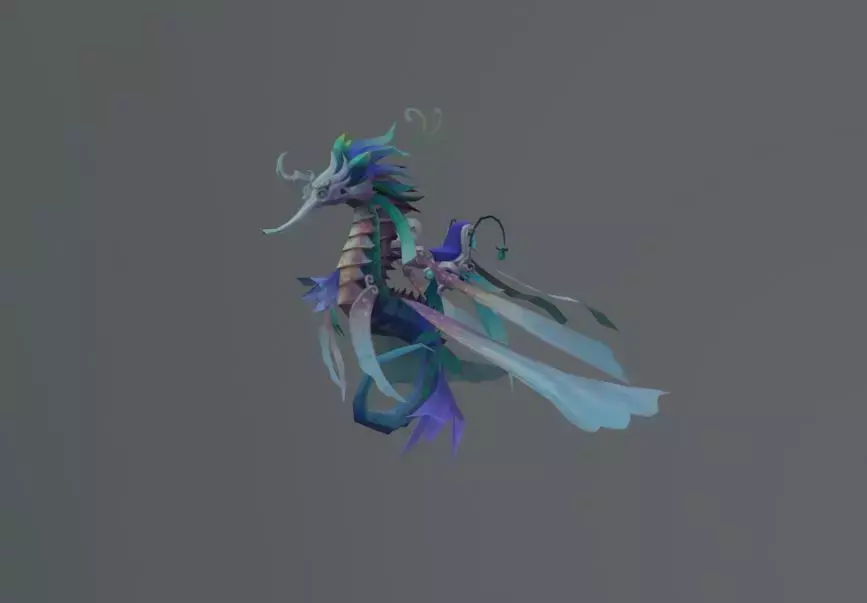 Sea Horse Fantasy Monster Low-poly 3D model