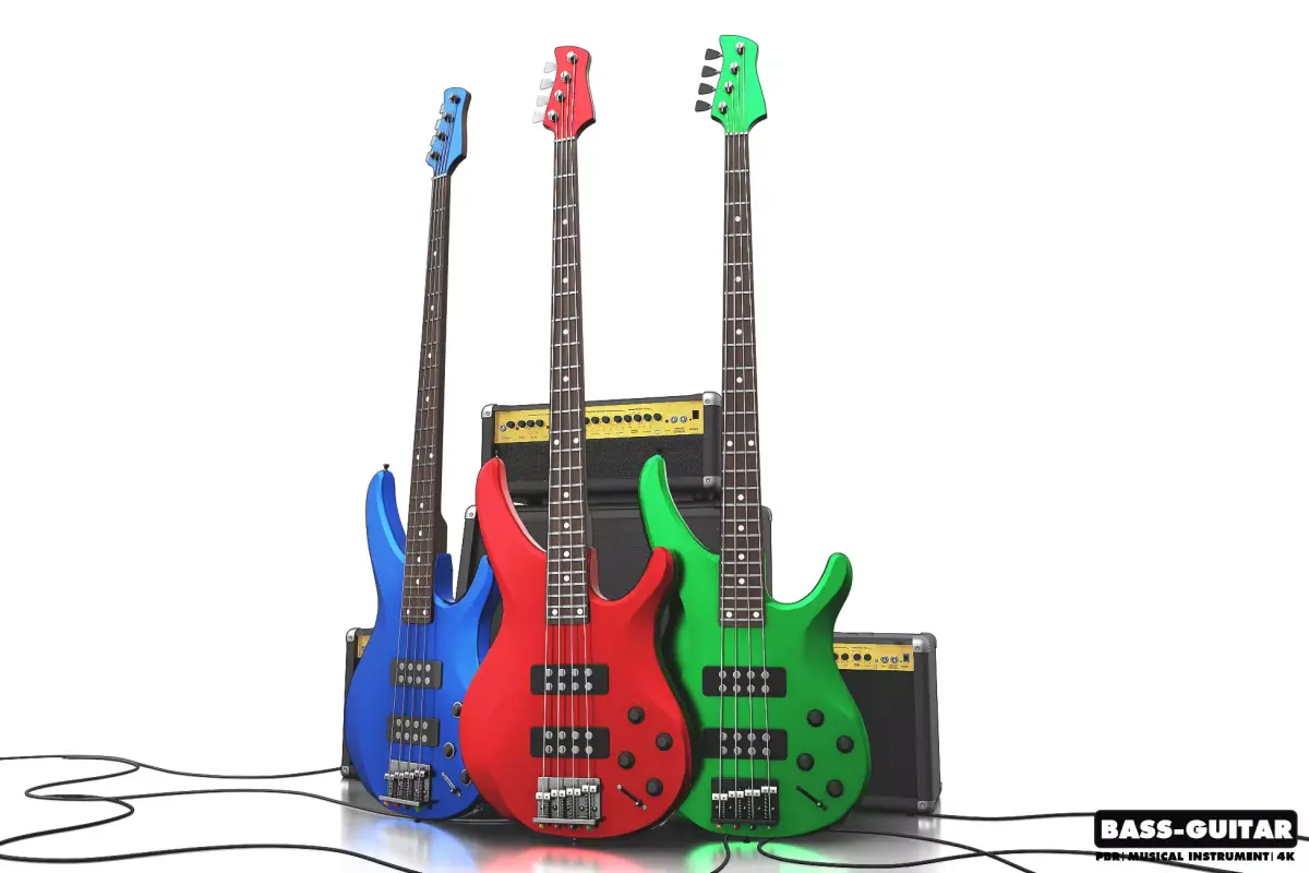 Bass Guitar Part 3 Low-poly 3D model