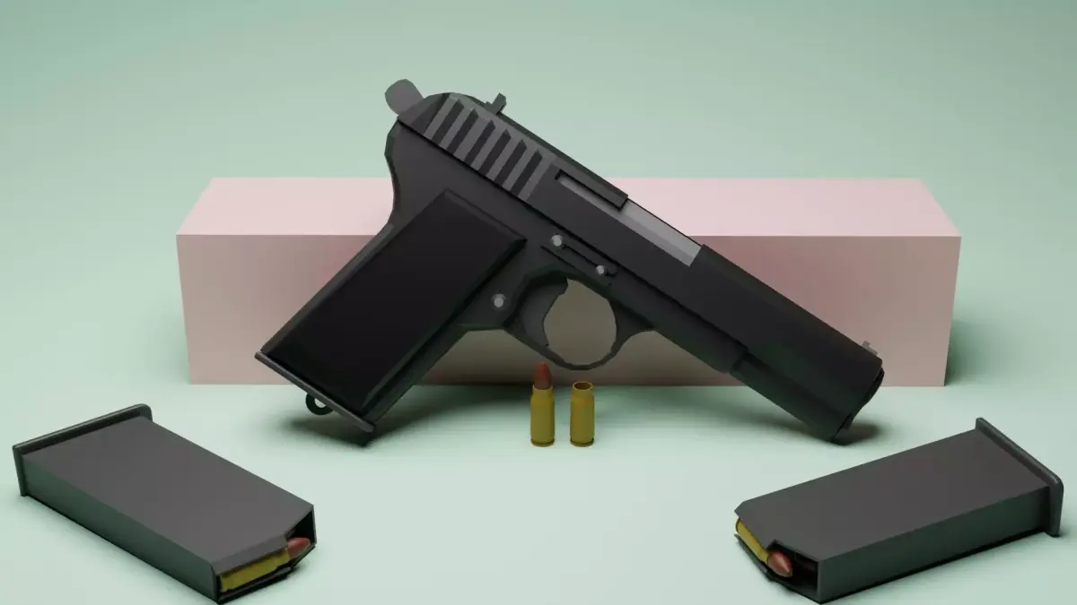 TT-33 Low poly weapon Free low-poly 3D model