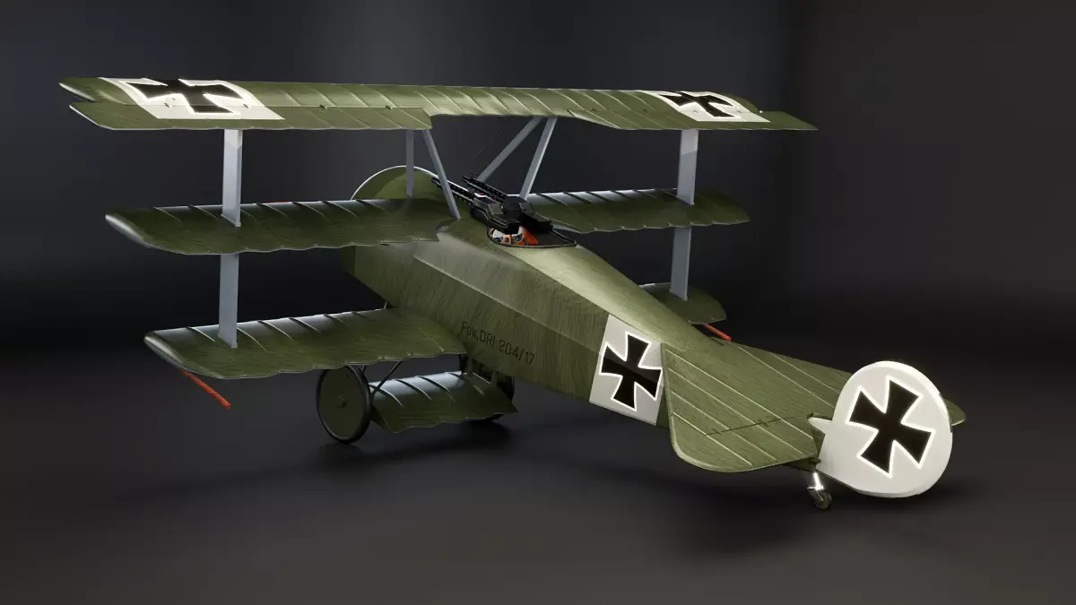 Fokker DR1 Low-poly 3D model