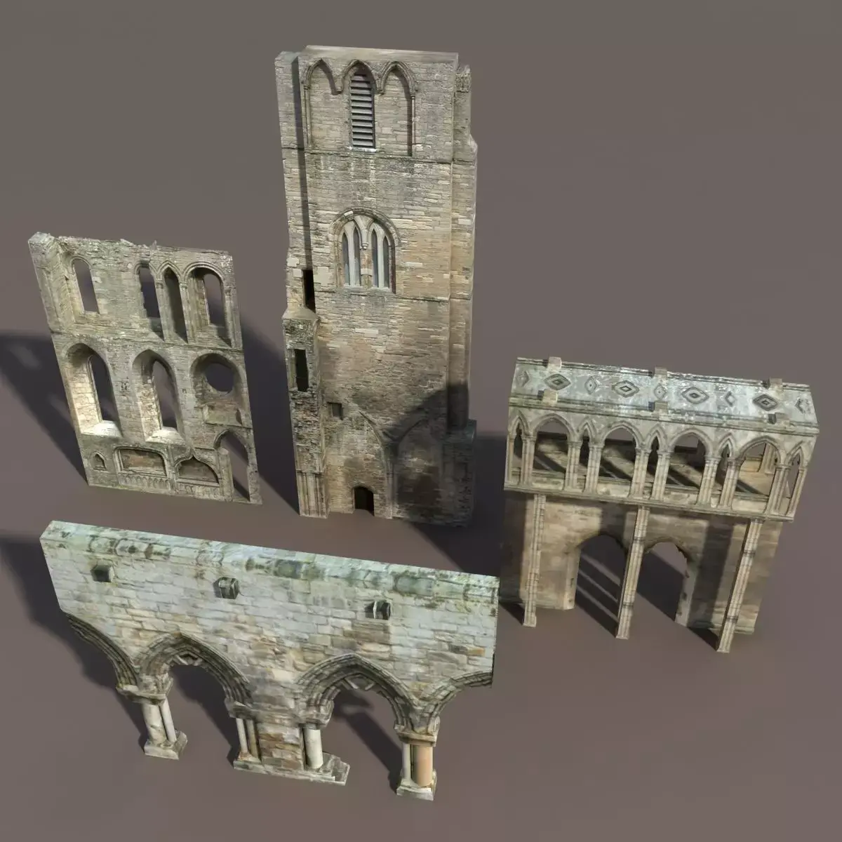 Castle Ruin Pack Low poly 3d Model Low-poly 3D model