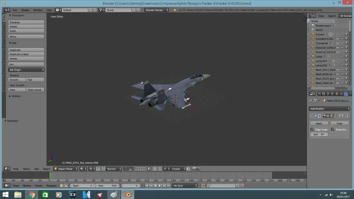 SU35S fighter jet Free 3D model