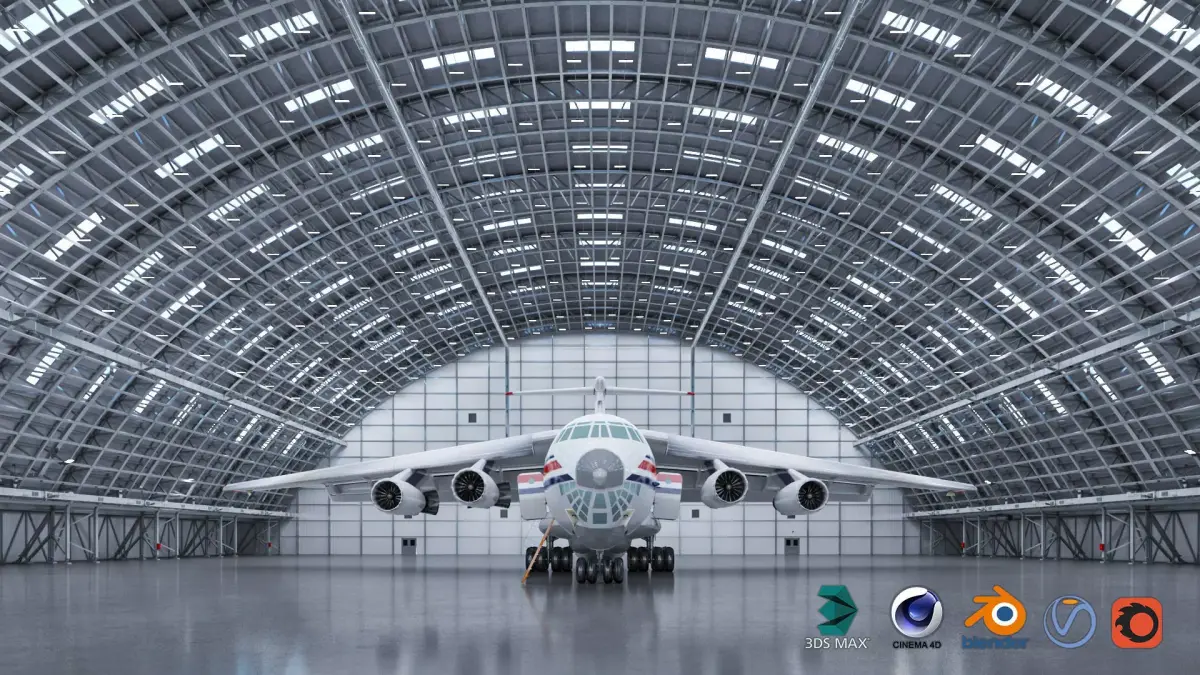 Hangar Exterior-Interior 1 3D model