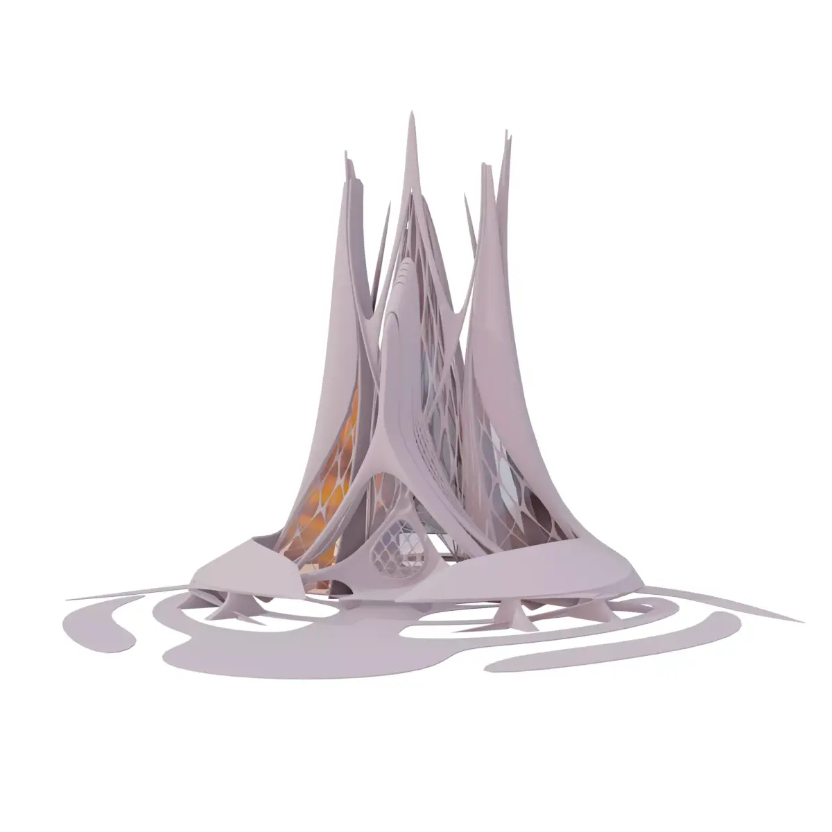 Futuristic  Expo Center building Sci-Fi  3D model