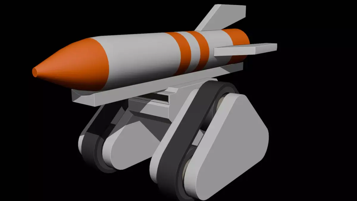 Stylized Low Poly Tank Mega Missile Game Ready Low-poly 3D model