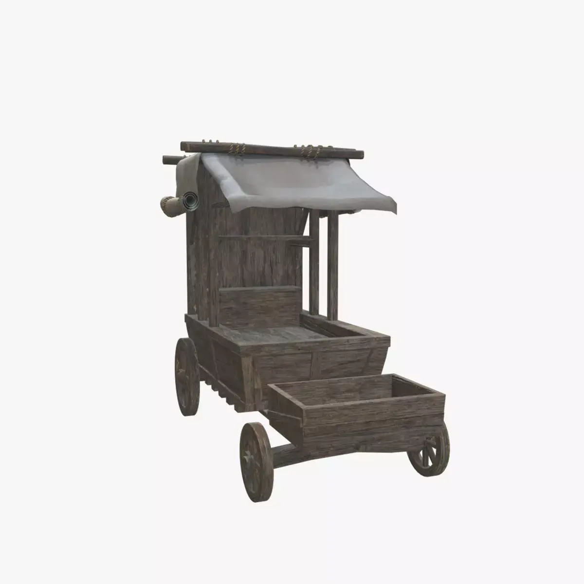 Medieval Cart V06 Low-poly 3D model