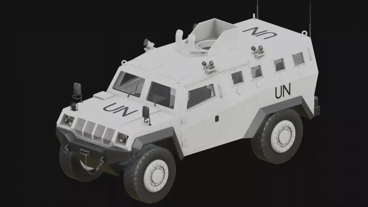 UN Armoured Car Komodo Low-poly 3D model