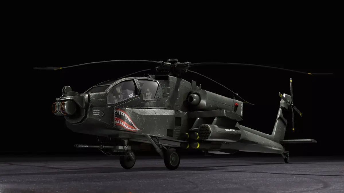 Apache AH-64 LongBow Low-poly 3D model