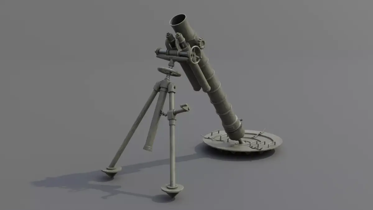 T25 155mm Mortar Low-poly 3D model