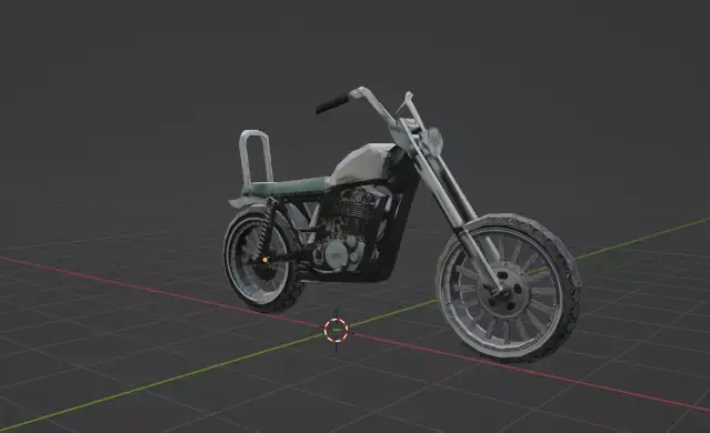 PSX Style Low-Poly Motorbike II 3D model
