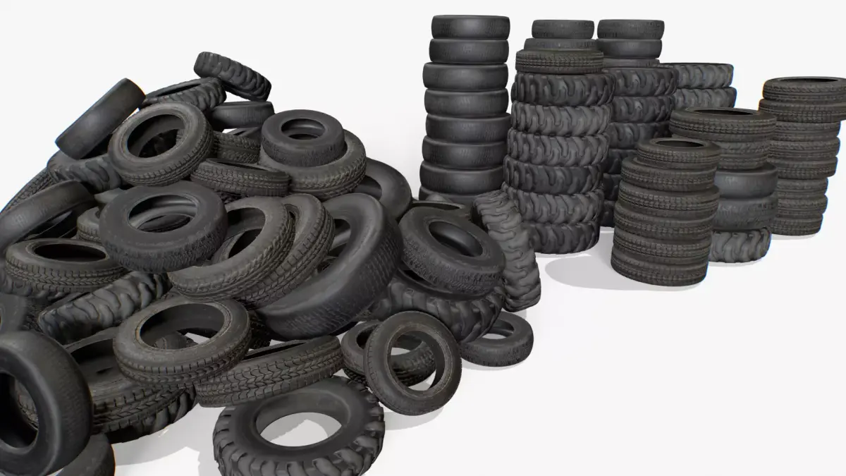 Tire Pile Junk Low-poly 3D model