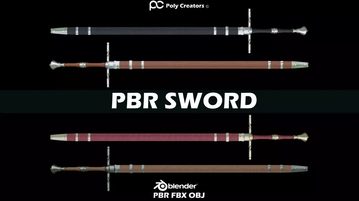 PBR Sword medieval 3D model
