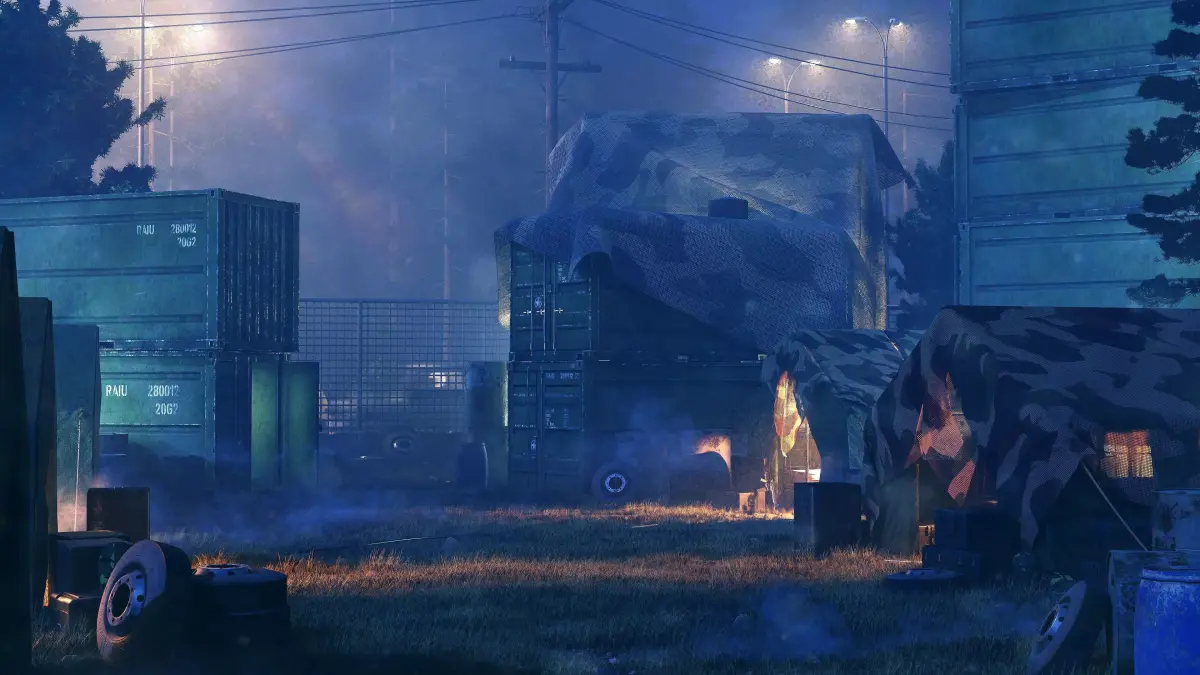 Military Base - Blender Full Scene Low-poly 3D model