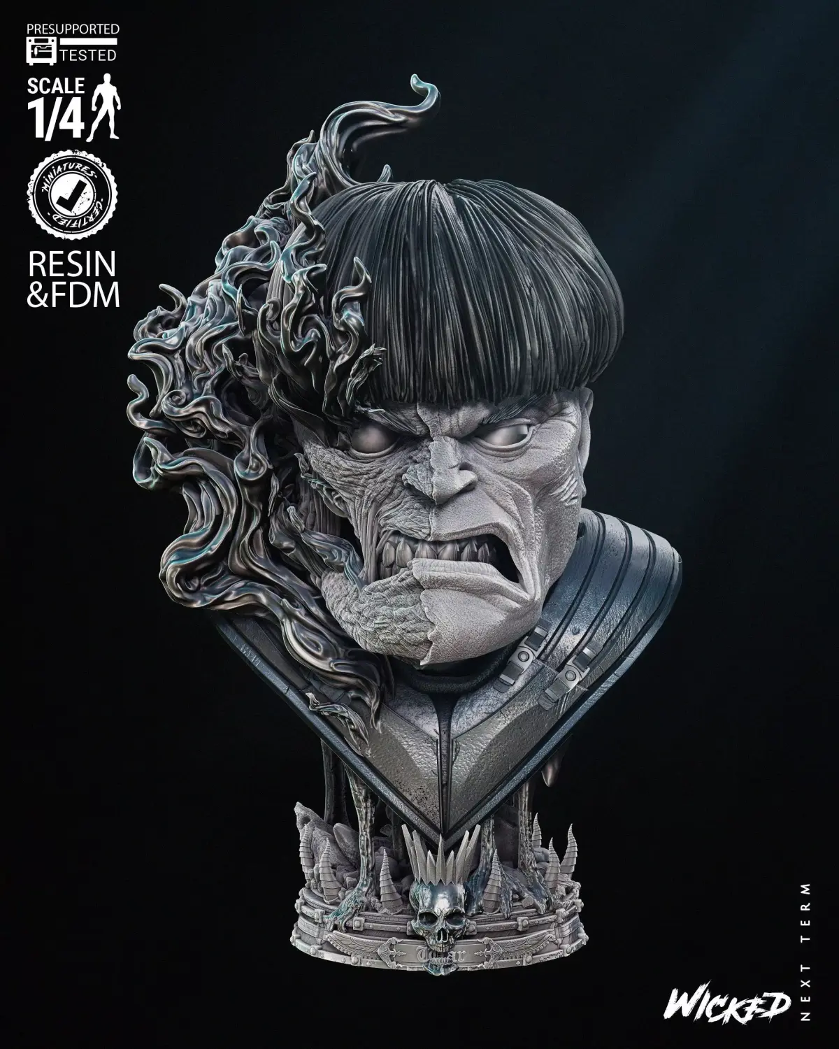 Wicked Marvel War Bust Tested for 3D printing 3D print model purchase