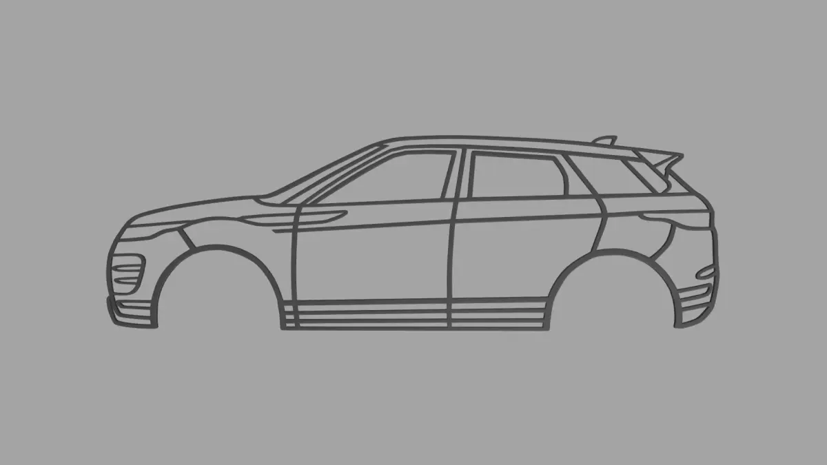 Range Rover Evoque Wall Silhouette 3D print model