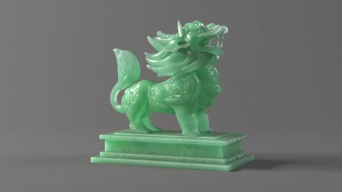 carved model jade seal Panlong Dragons 3D model purchase