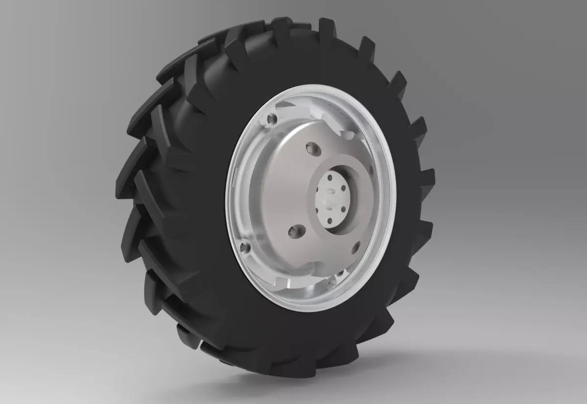 Tractor Wheel Low-poly 3D model