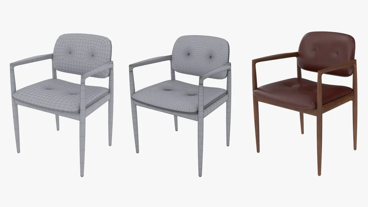 Leather Armchair 3D model get