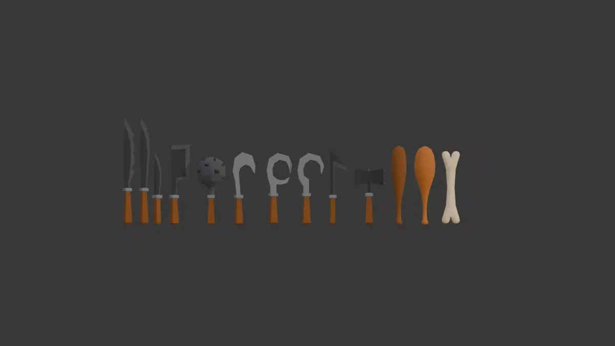 MELEE WEAPON SET Low-poly 3D model