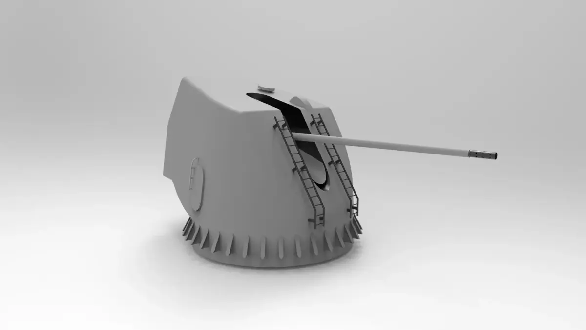 OTO Melara Naval gun 127mm 3D print model