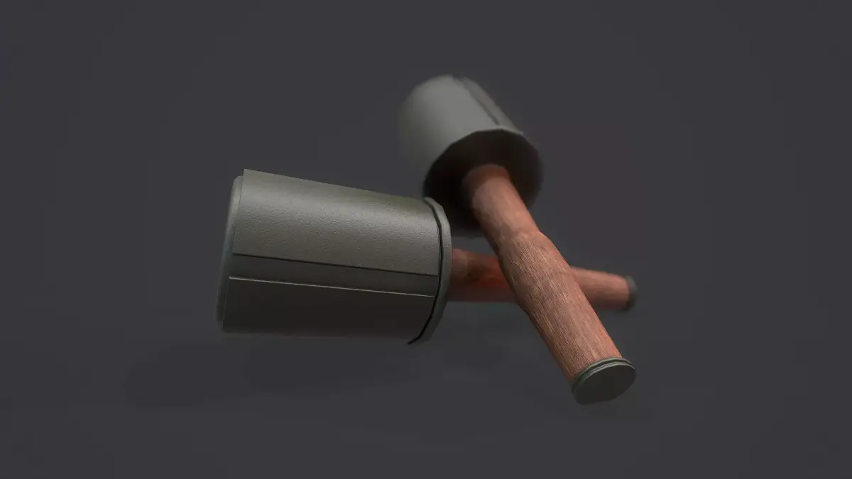 Stielhandgranate Grenade - Models and Textures Low-poly Low-poly 3D model