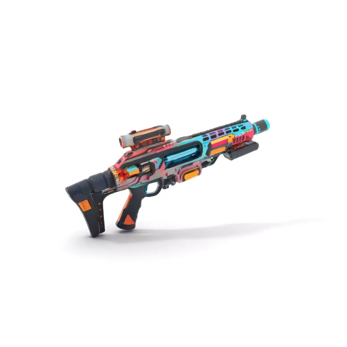 Neon Blaster Rifle model pack Low-poly 3D model purchase