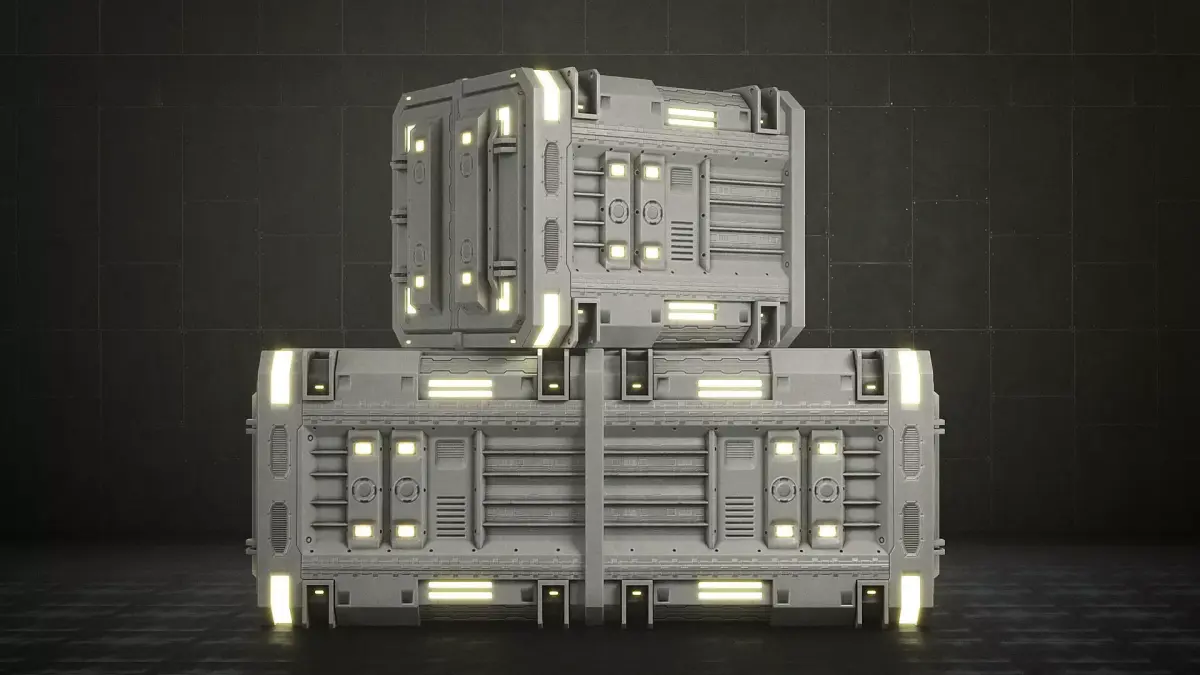 Sci-fi Container v4 Low-poly 3D model