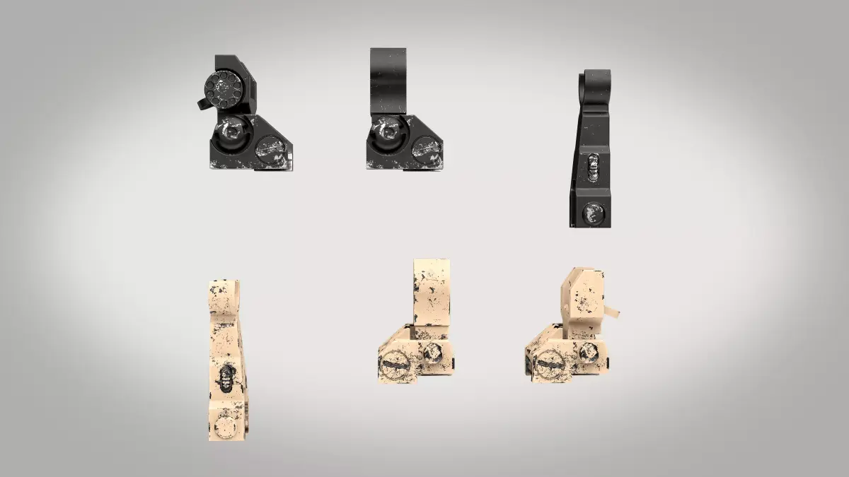 Iron Sights Two Texture sets Low-poly 3D model