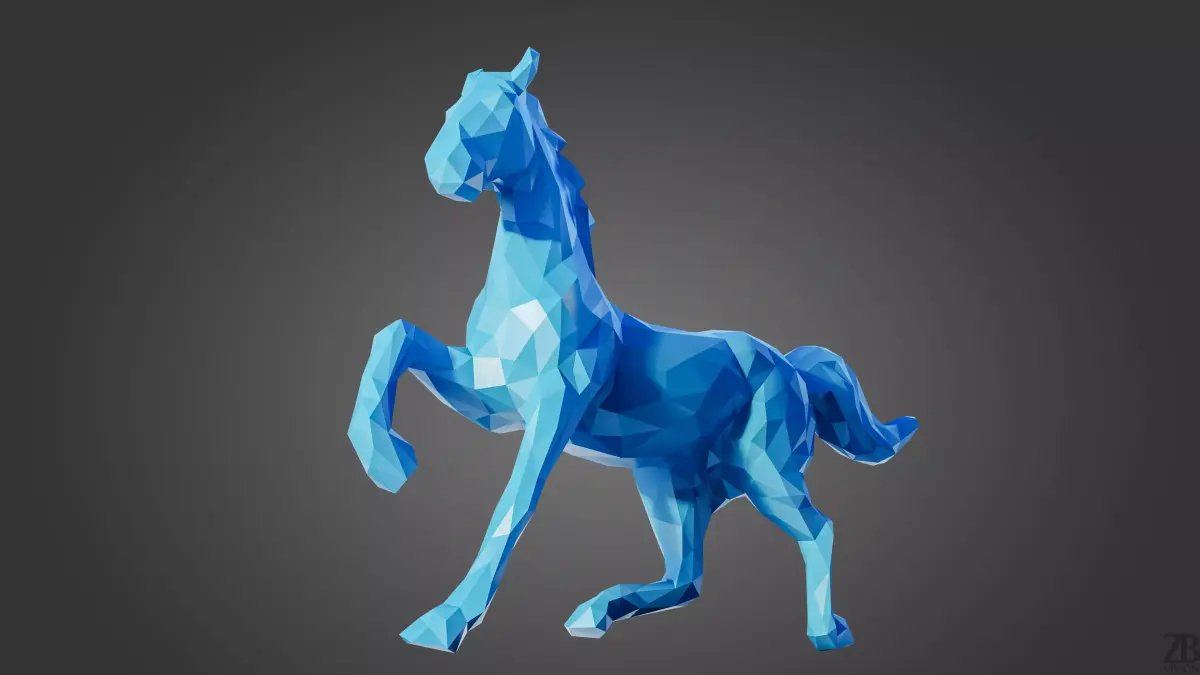 Lowpoly Horse 002 3D model