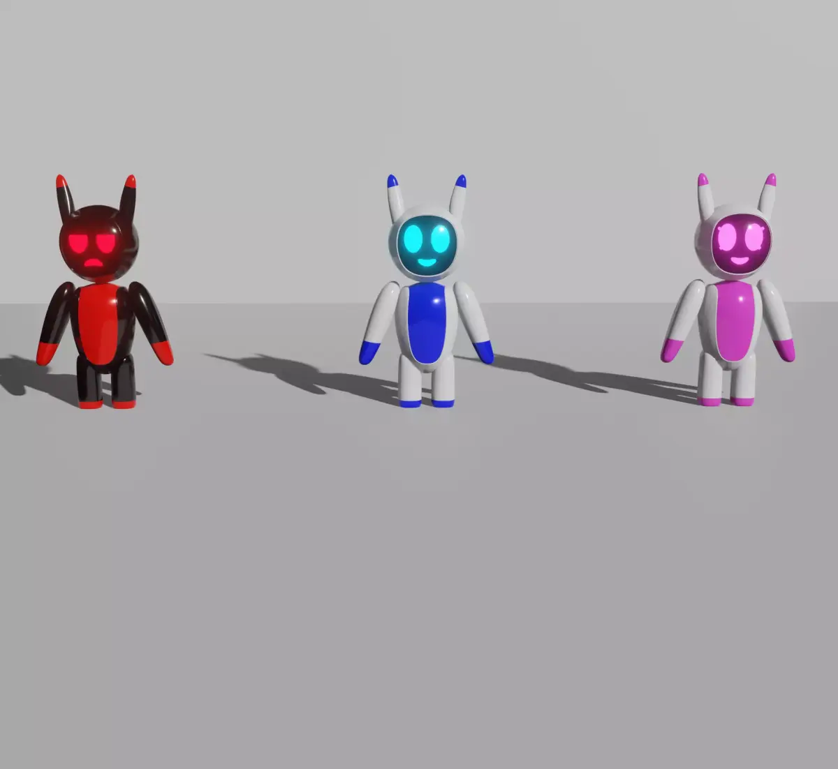 3D Cute Robot 3 in 1 Low-poly 3D model