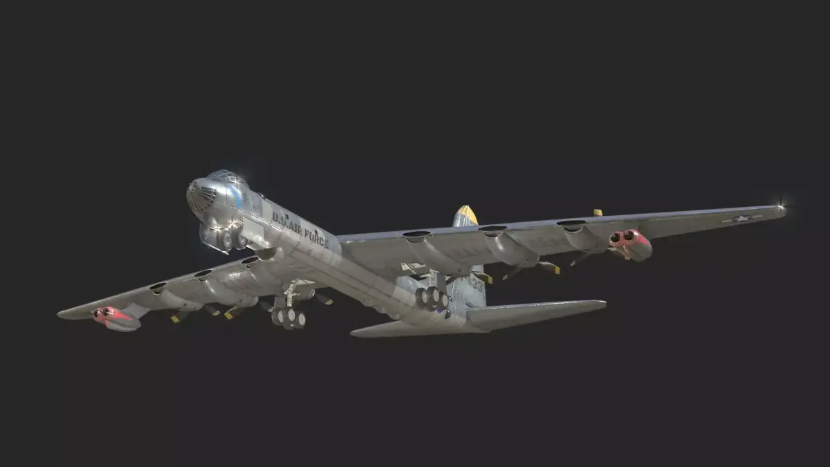 USAF B-36 Peacemaker Bomber B36 of Cold war Low-poly 3D model