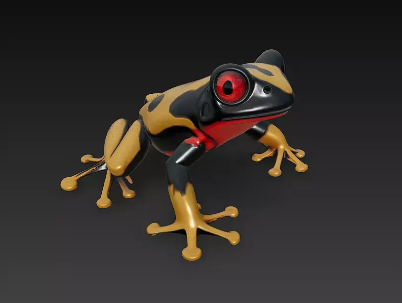 Frog Poisonous Realistic 3D Model Basic - Low Poly Realistic Low-poly 3D model shop
