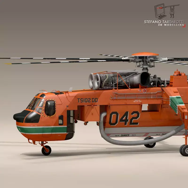 S-64F Skycrane 3D model