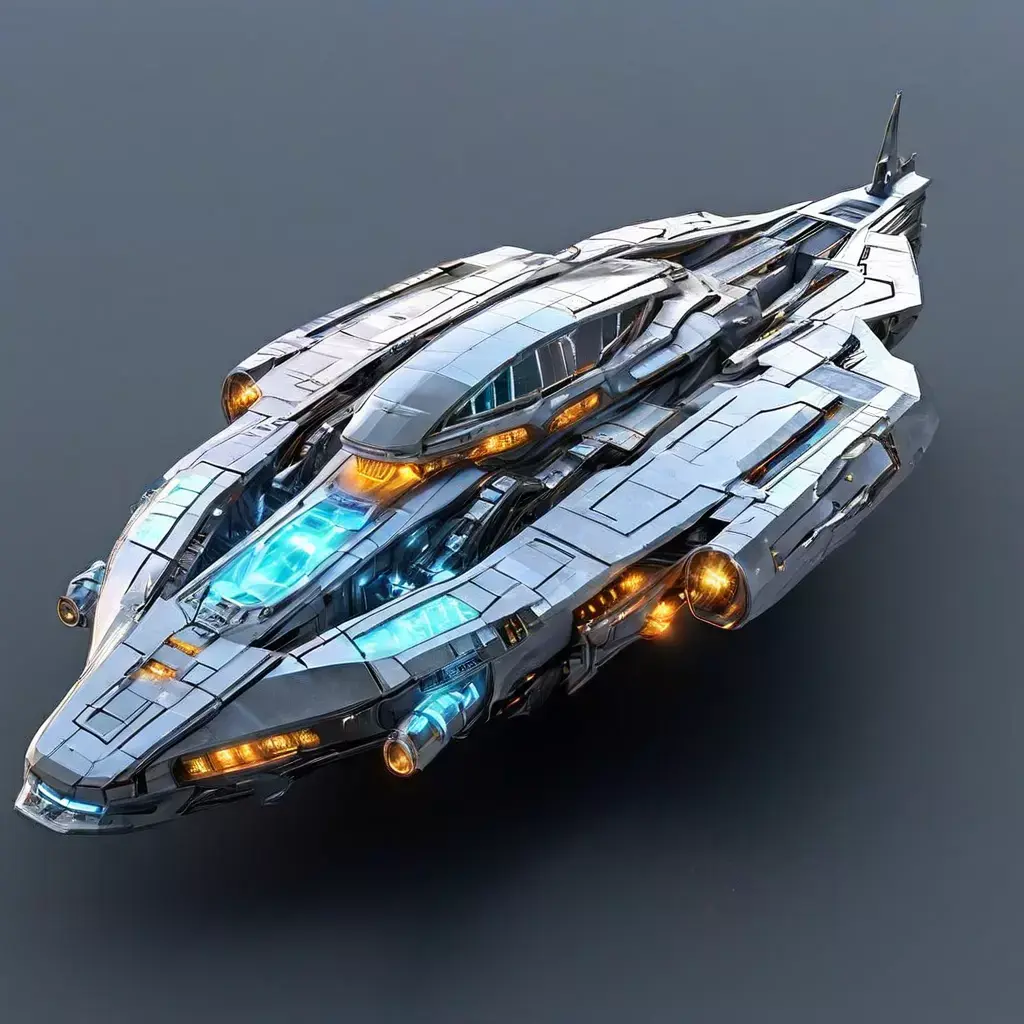 Scifi Gunship HighDetail 3D Model Low-poly 3D model