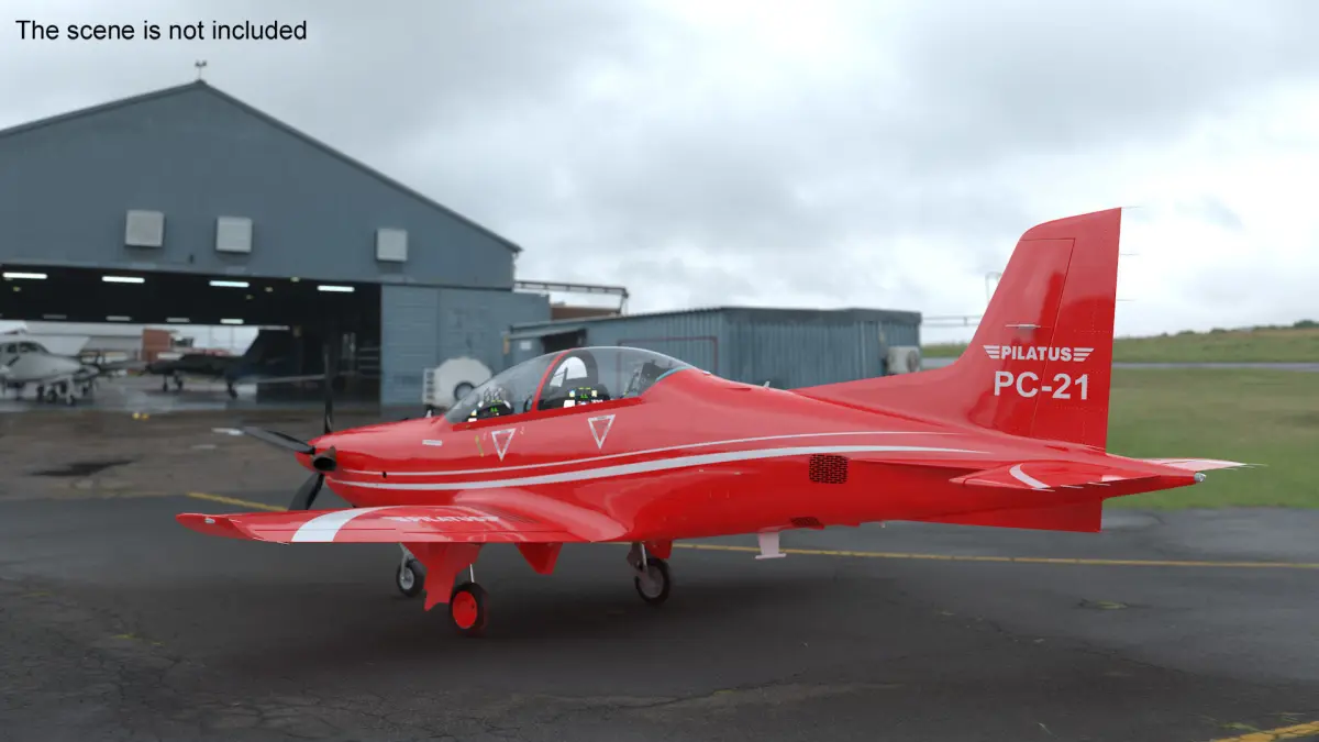 Training Aircraft Pilatus PC-21 Red 3D model purchase